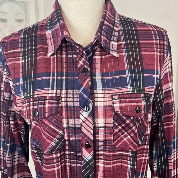 Women’s R n B Flannel Plaid Shirt Size XL - Picture 2 of 12